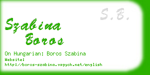 szabina boros business card